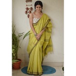 Handwoven muslin cotton saree