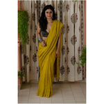 Handembroidered kota doria cotton chikankari saree.