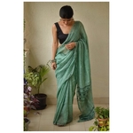 Handwoven muslin line jamdani saree