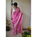Handwoven banarasi chiffon meenakari motif saree