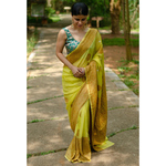 Handwoven kadhwa chiffon roopa booti banarasi saree.