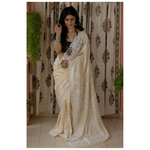 Tussar silk saree in handembroidered chikankari saree.