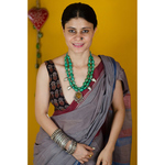 Handmade silver neckpiece in turquoise stone with mirror antique pendant