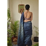Handwoven shibori tussar silk saree