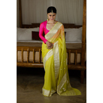 Handwoven Rupa Booti khaddi banarasi chiffon saree