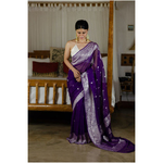 Handwoven Rupa Booti khaddi banarasi chiffon saree
