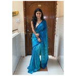 Handwoven and handmade Tussar silk shibori saree
