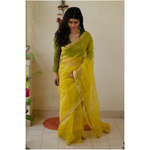 Handloom soft resham by resham chanderi silk saree with handwoven jari motifs