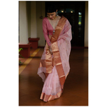 Handloom nakasi border resham silk chanderi saree.