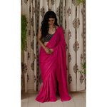 Handembroidered kota doria cotton chikankari saree.