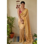 Handmade Bandhani georgette Banarasi saree