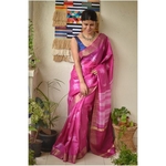 Handwoven Chanderi jari silk shibori saree.