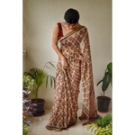 Handblock Print Chiffon saree