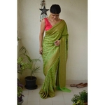 Handwoven Banarasi khaddi georgette jail motif saree