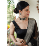Handmade pure black kundan chokar