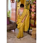 Handwoven jamdani bootis motif linen saree