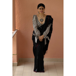 Handspun handwoven pure muslin cotton Jamdani motifs saree.