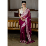 Handwoven Rupa Booti khaddi banarasi chiffon saree