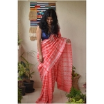 Handwoven Chanderi silk shibori saree.