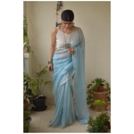 Handwoven jari wrap linen saree