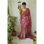 Handwoven and handmade Tussar silk shibori saree