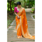 Handwoven kadhwa chiffon roopa booti banarasi saree.