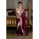 Handwoven Rupa Booti khaddi banarasi chiffon saree
