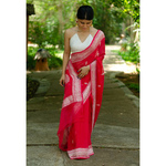 Handwoven Rupa Booti khaddi banarasi chiffon saree