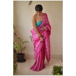 Handwoven and handmade Tussar silk saree in shibori