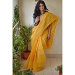 Hand embroidered and handmade kota doria chikankari saree