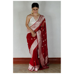 Handwoven Rupa Booti khaddi banarasi chiffon saree