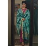 Handllom Chanderi silk dupatta kaduna jari motifs in resham and jari
