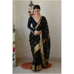 Handloom cotton silk chanderi saree with jari motifs.