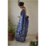 Handwoven and handmade tussar silk shibori saree