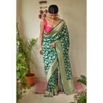 Handwoven kadhiyal jal jari motif Khaddi georgette Banarasi sareee