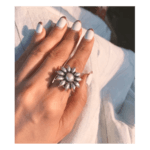 Handmade pure silver with pearl ring