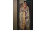 Handllom chanderi silk dupatta in gold jari motifs