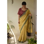 Handwoven Natural Dyed Cotton saree