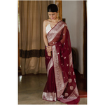 Handwoven Rupa Booti khaddi banarasi chiffon saree
