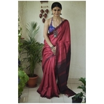 Handwoven tussar silk saree.