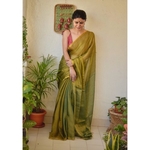 Handwoven Metallic linen saree