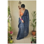 Handwoven and handmade Tussar silk shibori saree