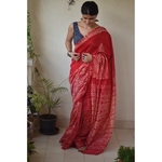 Handwoven and handmade Chanderi silk saree in shibori