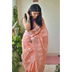 Hand embroidered and handmade cotton chikankari saree.