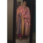 Handllom Chanderi silk dupatta in gold jari motifs