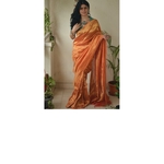 Handloom Twill linen saree blended with tissue blended