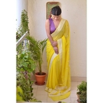 Handwoven kadiyal chiffon banarasi saree with silver jari.