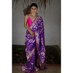 Handloom katan silk banarasi saree.