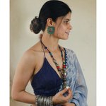 Handmade pure silver turquoise earrings