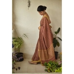 Handwoven Natural Dyed Cotton saree
